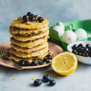 Lemon and Blueberry Buttermilk Pancakes 