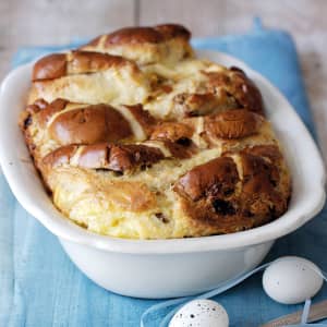 Hot Cross Bun Bread and Butter Pudding Recipe
