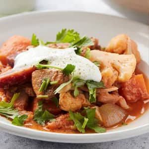 Vegetable Curry with Fresh Pure Nature Yoghurt