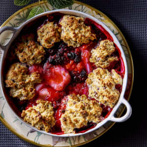 Pear, Berry and Chocolate Cobbler, from the Dairy Diary 2026