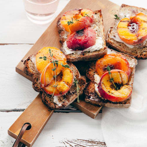 Barbecued Nectarine and Ciabatta Tartines 