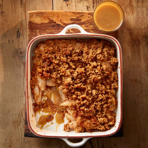 Quince Brown Betty With Toffee Sauce 