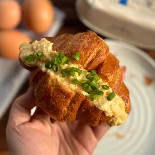 Scrambled Egg and Cream Cheese Croissants 