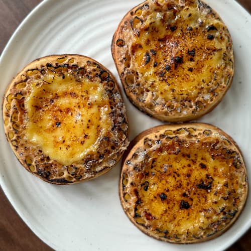 crème brulee crumpets