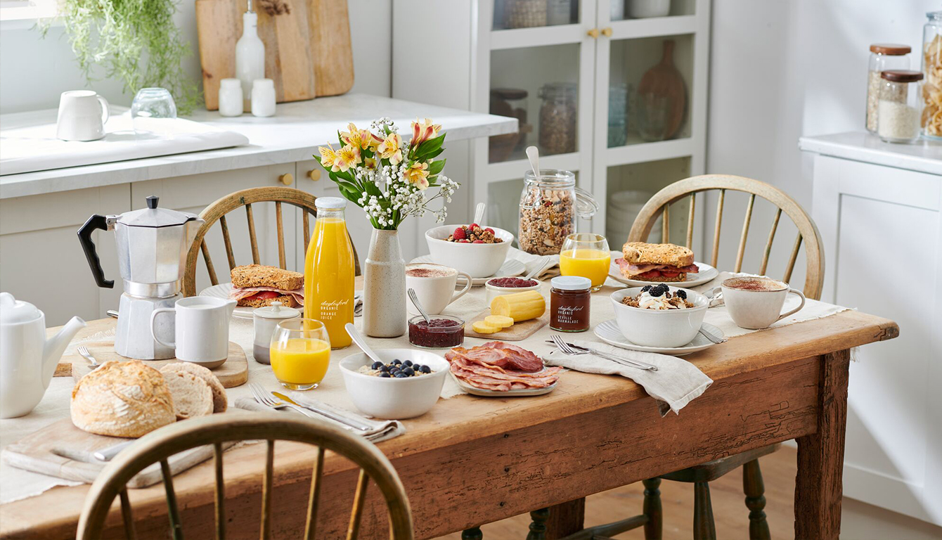 Daylesford Organic breakfast table