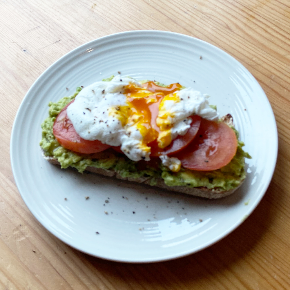 Poached Egg Smashed Avocado Tomato on Sourdough | Milk & More