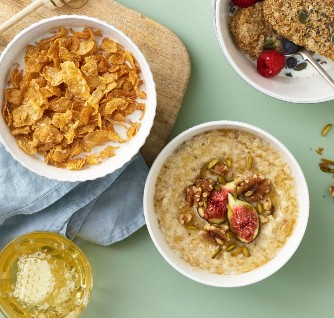 breakfast cereal, preserves and honey