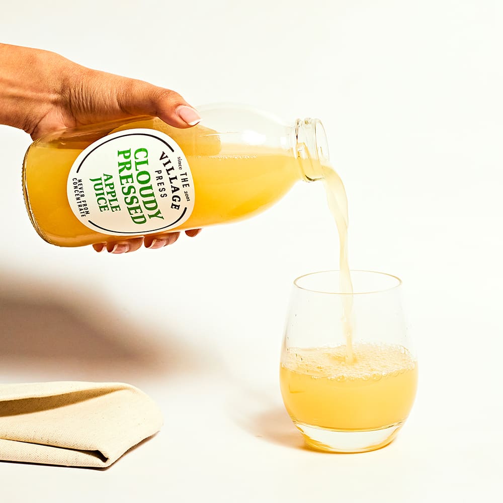 The Village Press Cloudy Pressed Apple Juice in Glass, 500ml