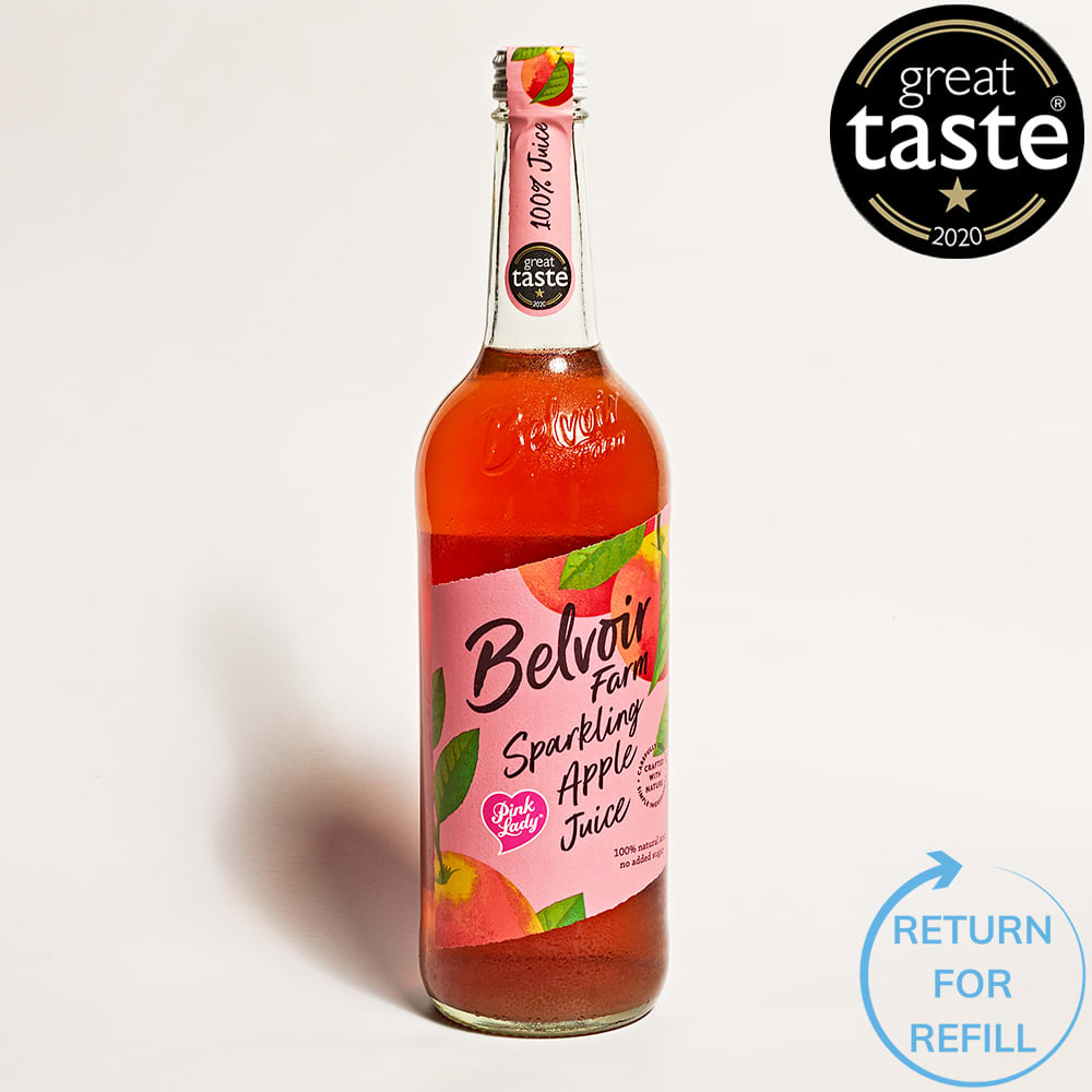 Belvoir Sparkling Pink Lady® Apple Juice in Glass, 750ml