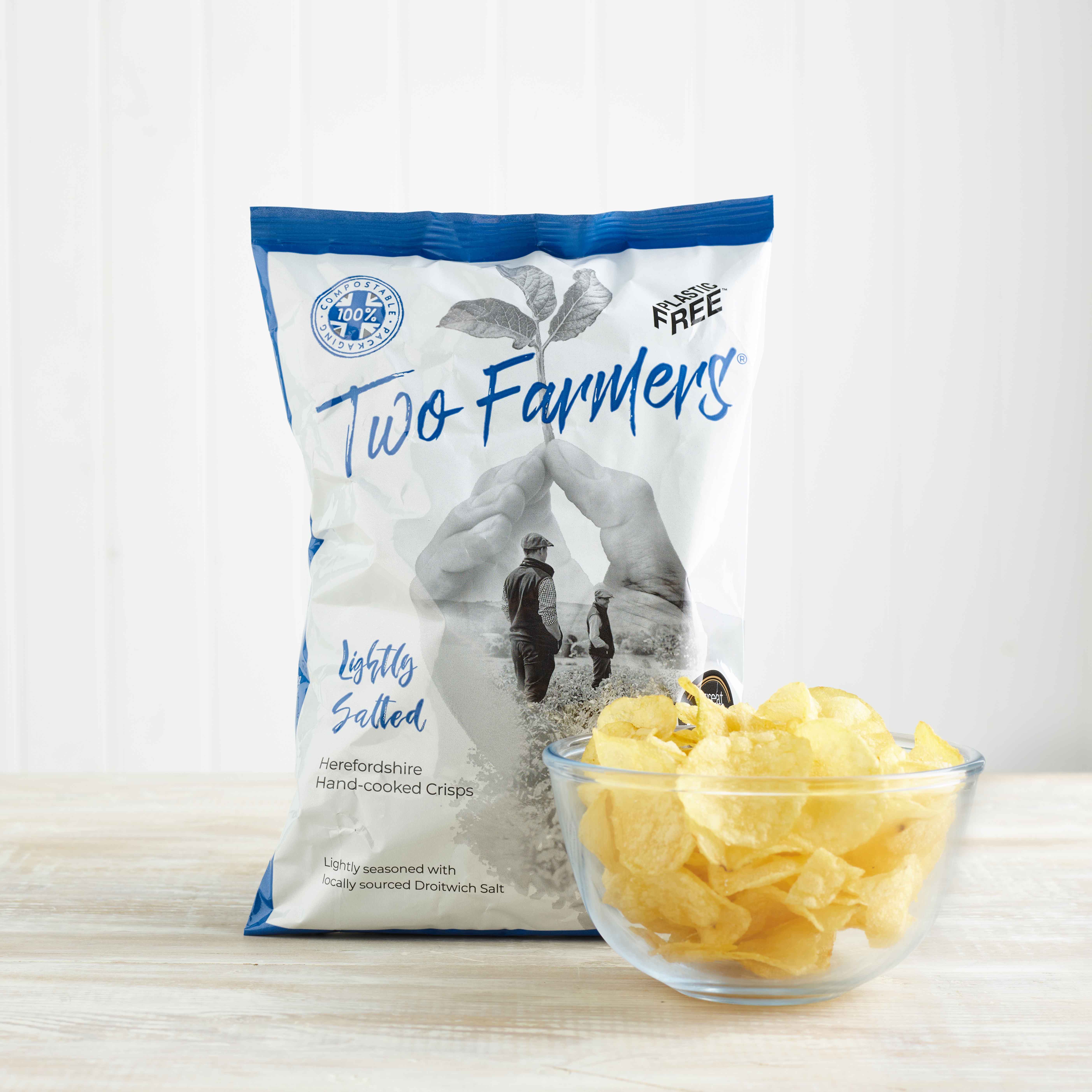 Two Farmers Lightly Salted Crisps, 150g