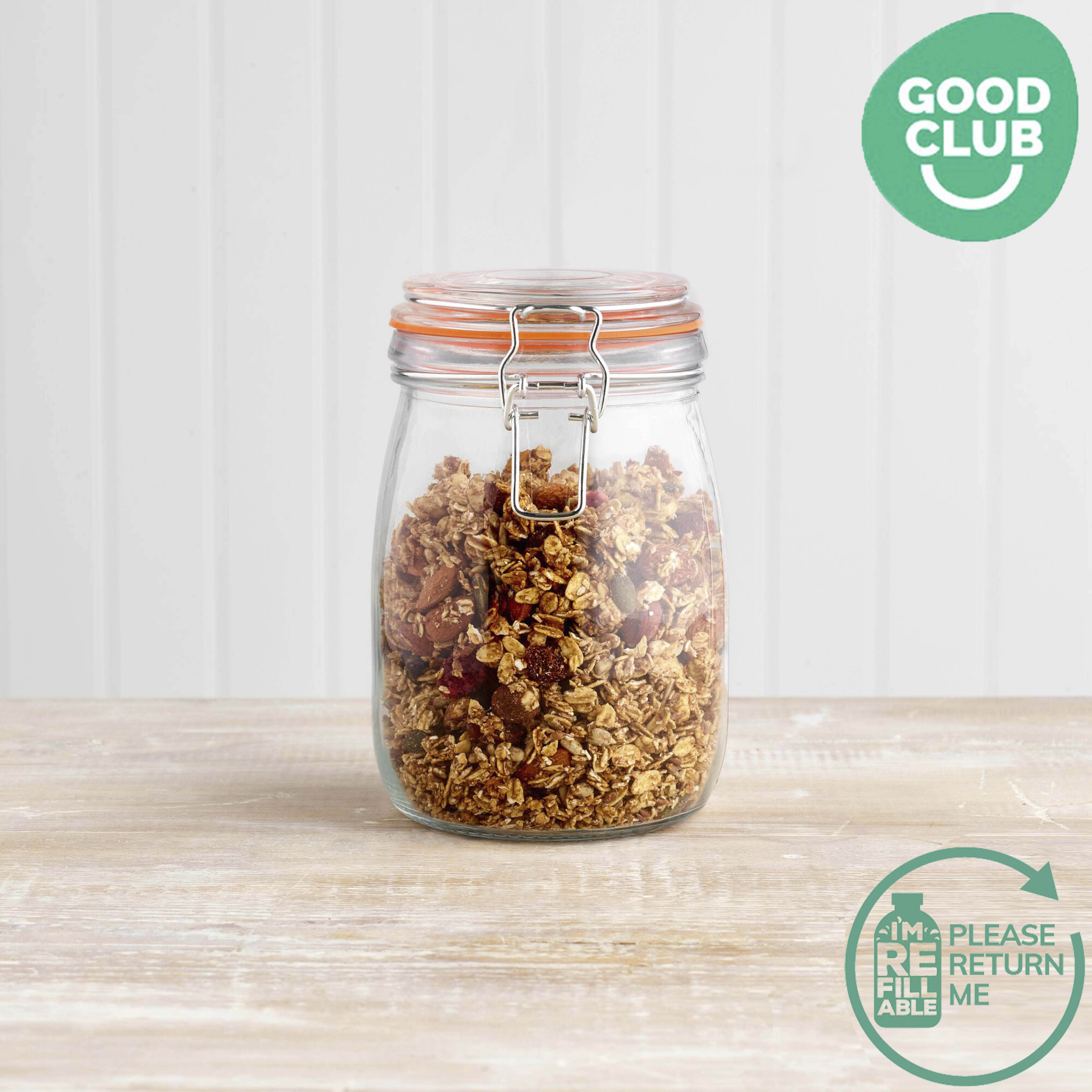 Good Club Storage Jar, Glass Lid, 750ml