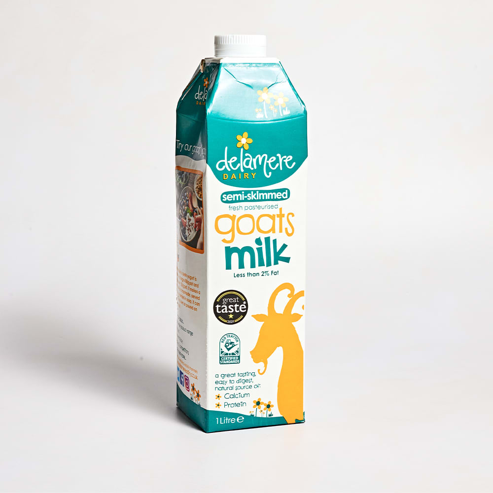 Delamere Fresh Goats Milk Semi Skimmed, 1ltr
