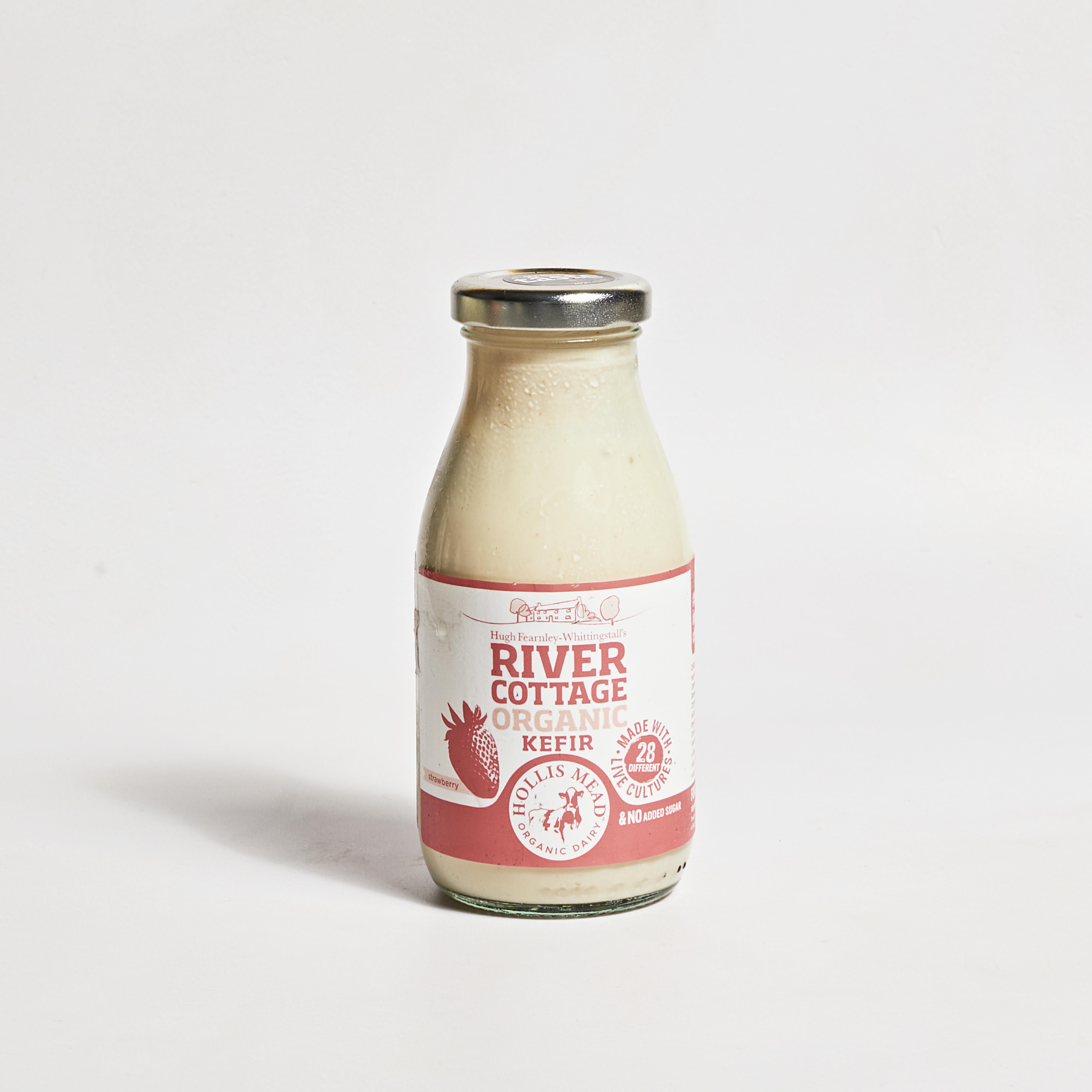 River Cottage Organic Strawberry Kefir in Glass, 250ml