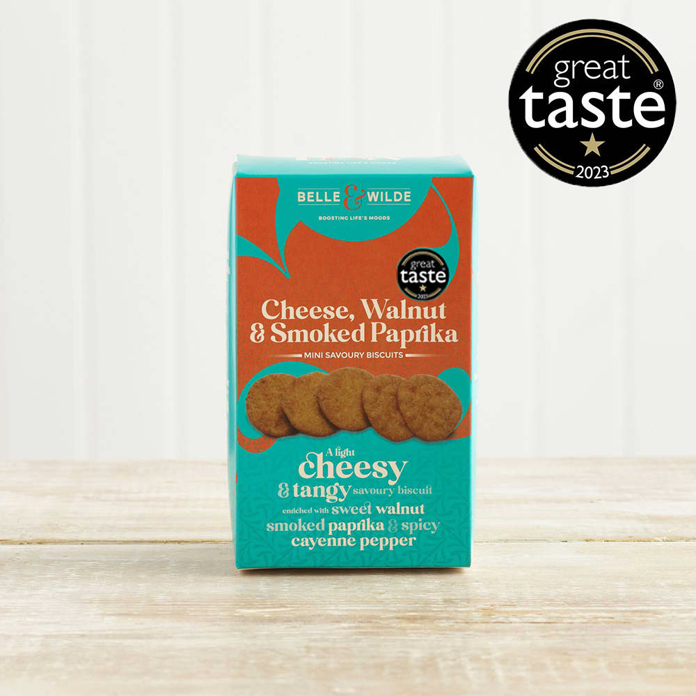 Belle & Wilde Cheese, Walnut & Smoked Paprika Mini Savoury Biscuits, 75g