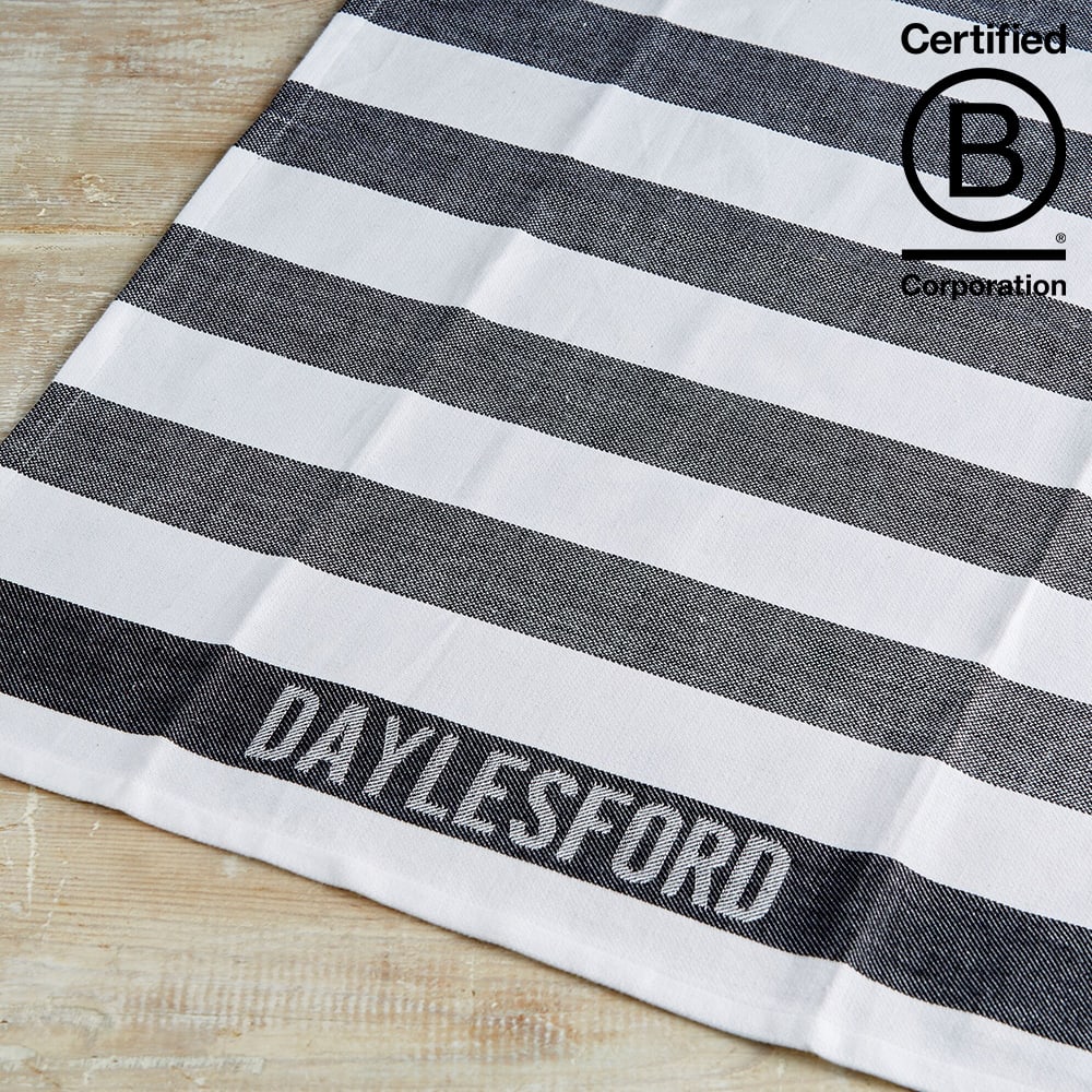 Daylesford Organic Black & White Stripe Tea Towel