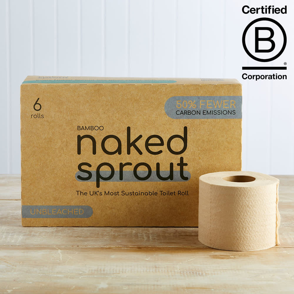 Naked Sprout Unbleached Bamboo Toilet Roll, 6 Pack