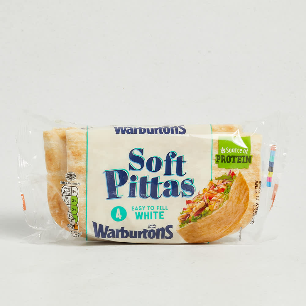 Warburtons Soft White Pittas, 4 Pack