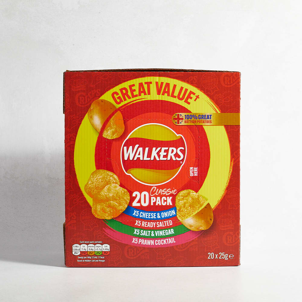 Walkers Classic Variety Crisps Box, 20 Pack