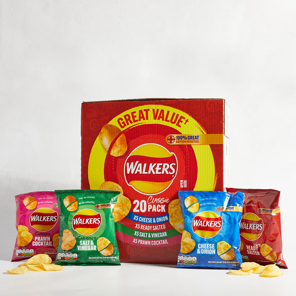 Walkers Classic Variety Crisps Box, 20 Pack