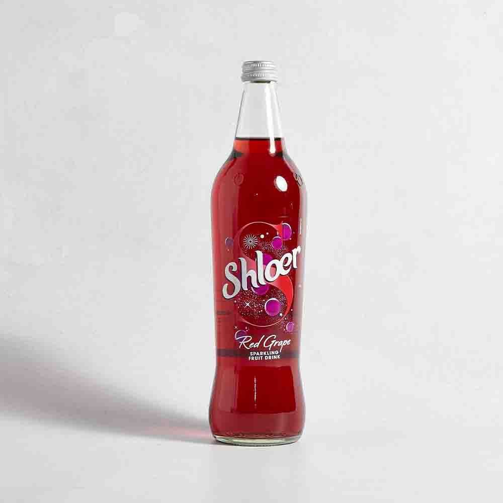 Shloer Red Grape Sparkling Juice Drink in Glass, 750ml