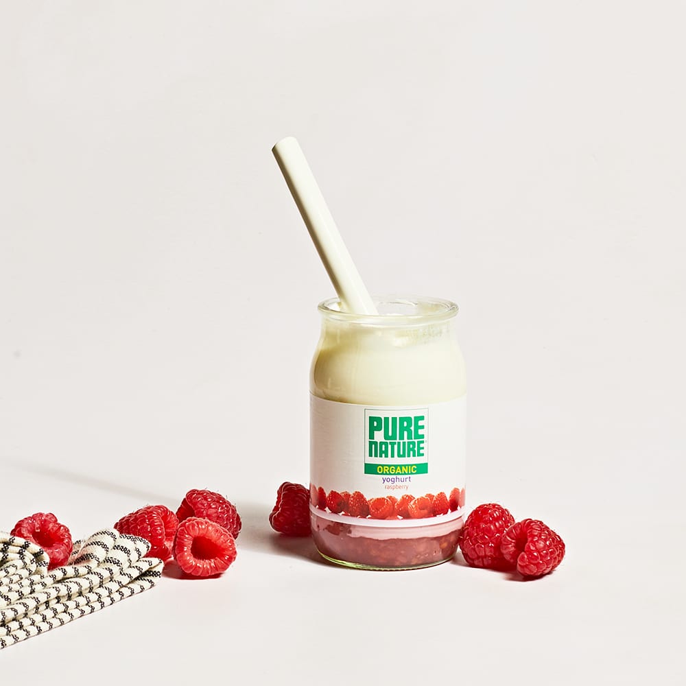 Pure Nature Organic Raspberry Yoghurt in Glass, 150g