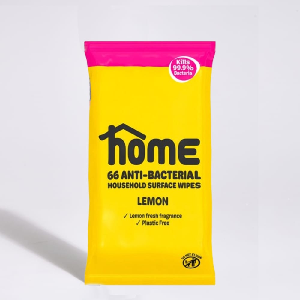 HOME Anti-Bacterial Household Surface Wipes, Lemon, 66 Pack