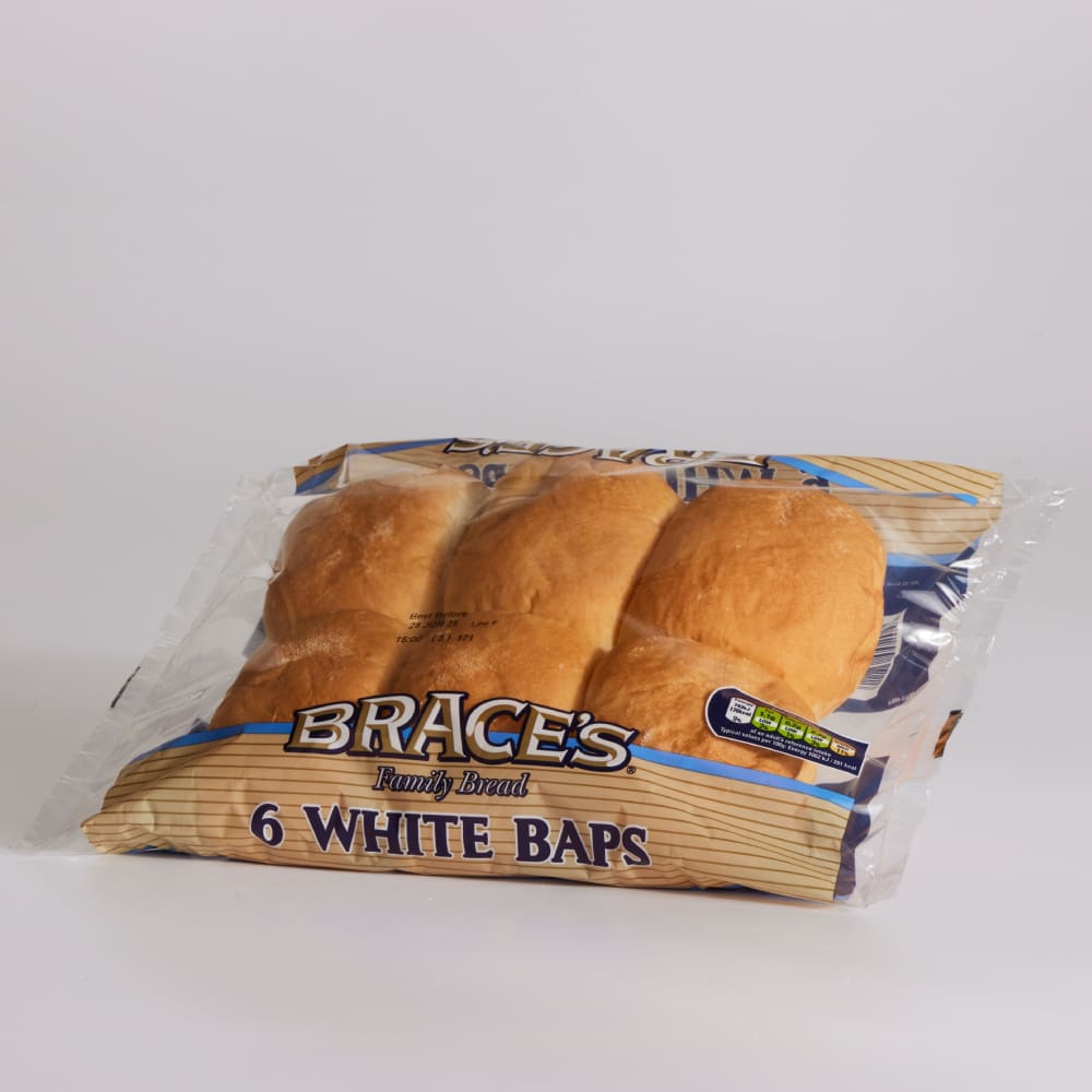 Brace's White Baps, 6 Pack