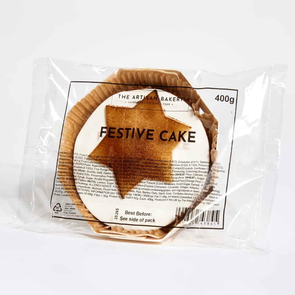 The Artisan Bakery Round Festive Cake with Flame-Glazed Star, 400g