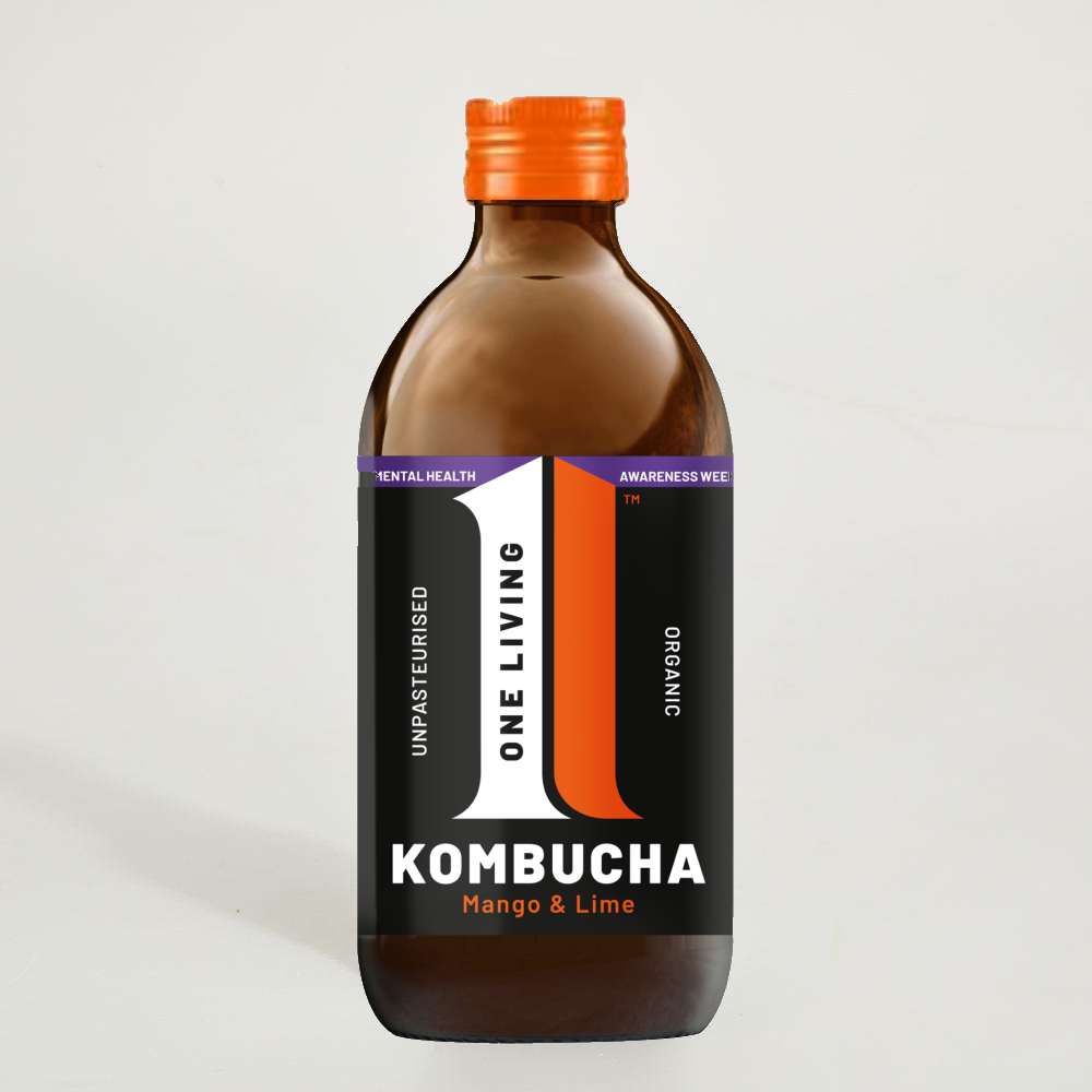 One Living Mango & Lime Organic Kombucha in Glass, 330ml