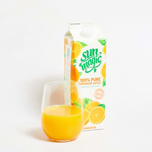 Sunmagic 100% Pure Orange Juice, Smooth, 1L