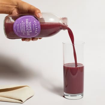 The Village Press Blueberry, Blackcurrant and Cherry Super Smoothie With Added Vitamins in Glass, 500ml