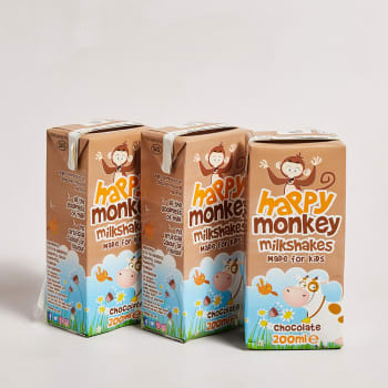 Happy Monkey Chocolate Milkshake, 3 x 200ml