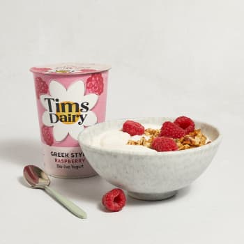 Tims Greek Style Raspberry Yoghurt, 450g