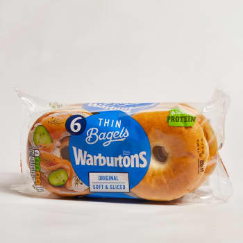 Warburtons Plain Thin Bagels, 6 Pack