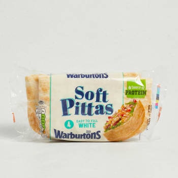 Warburtons Soft White Pittas, 4 Pack