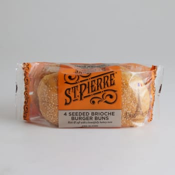 St Pierre Seeded Brioche Burger Buns, 4 Pack