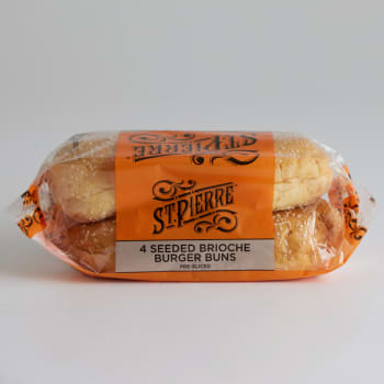 St Pierre Seeded Brioche Burger Buns, 4 Pack