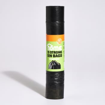 HOME Extra Thick 50L Drawstring Bin Bags, 15 Pack