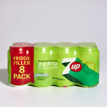 7UP Zero Sugar-Free Lemon & Lime, 8 x 330ml