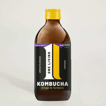One Living Ginger Organic Kombucha in Glass, 330ml
