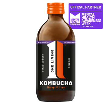 One Living Mango & Lime Organic Kombucha in Glass, 330ml