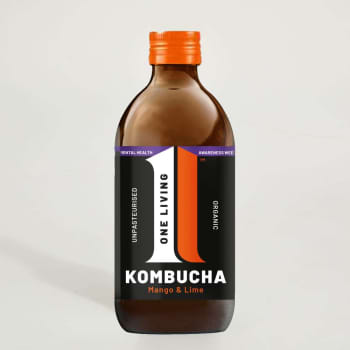 One Living Mango & Lime Organic Kombucha in Glass, 330ml