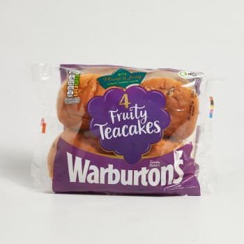 Warburtons Fruity Teacakes, 4 Pack