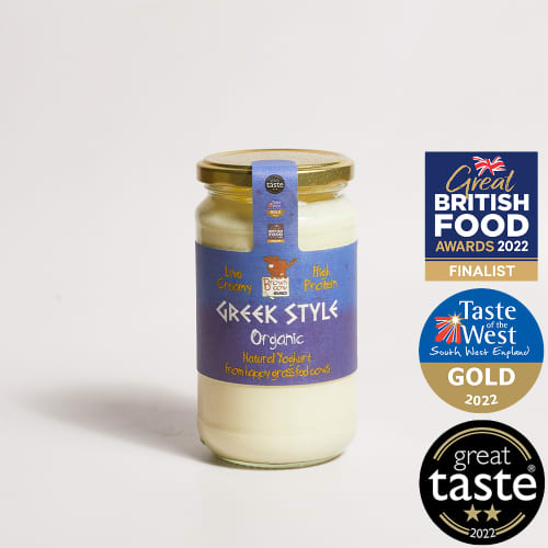 Brown Cow Organics Greek Style High Protein Yoghurt in Glass, 450g