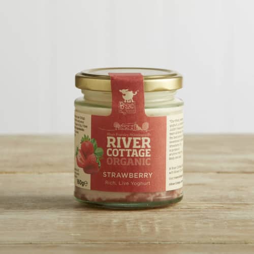 River Cottage Organic Strawberry Yoghurt in Glass, 160g