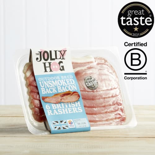 The Jolly Hog Unsmoked Back Bacon, 200g