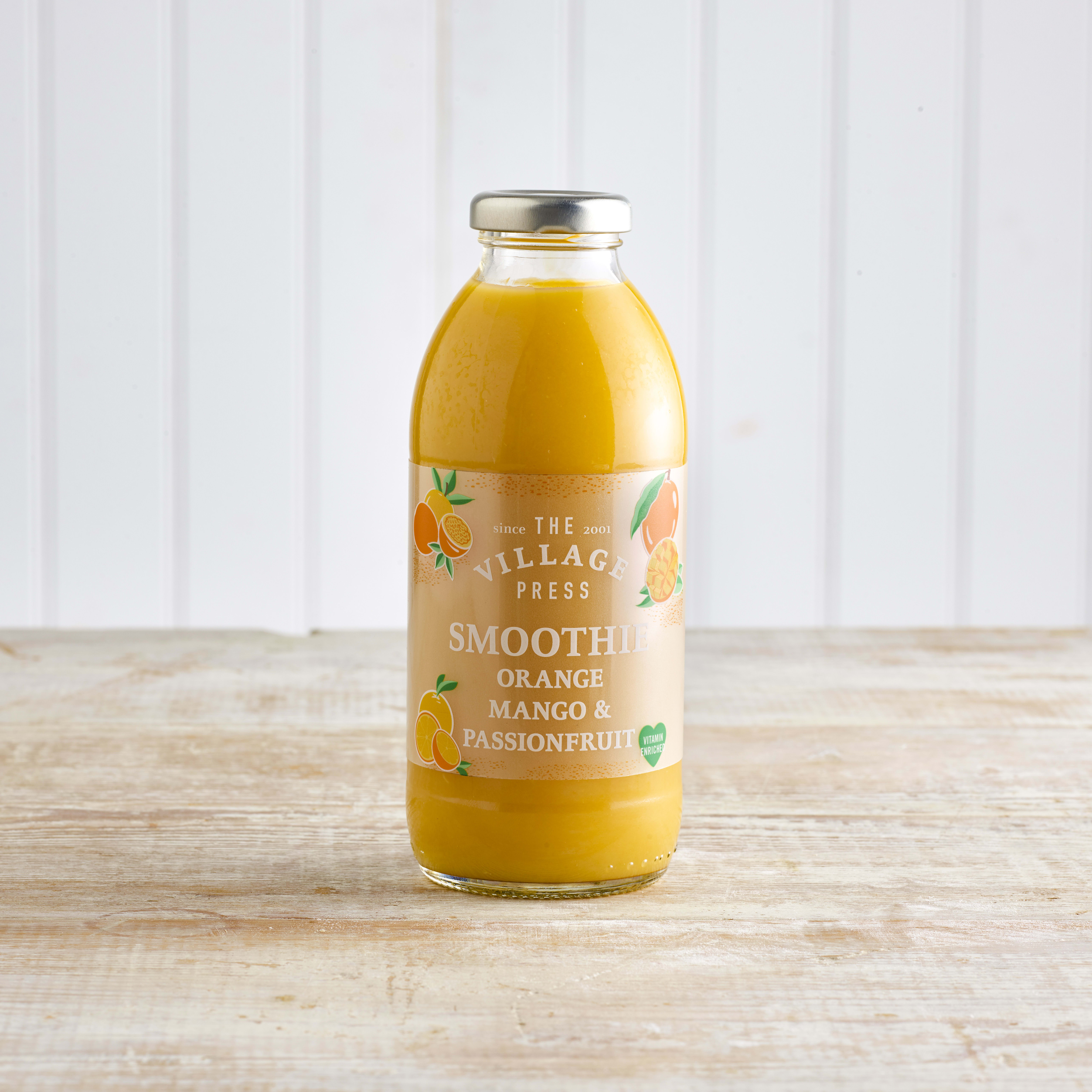 The Village Press Orange Mango and Passionfruit Smoothie in Glass, 500ml