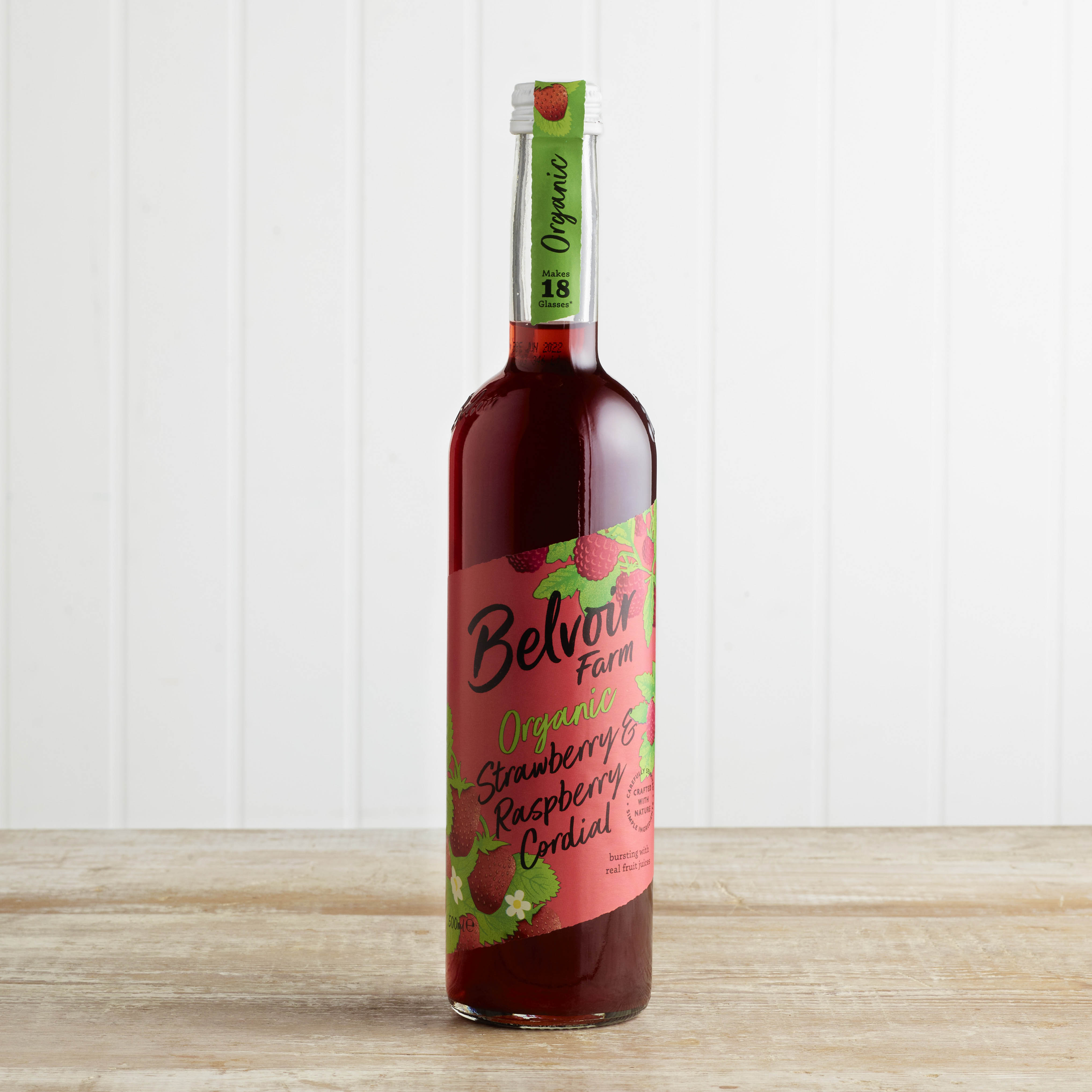 Belvoir Organic Strawberry & Raspberry Cordial in Glass, 500ml
