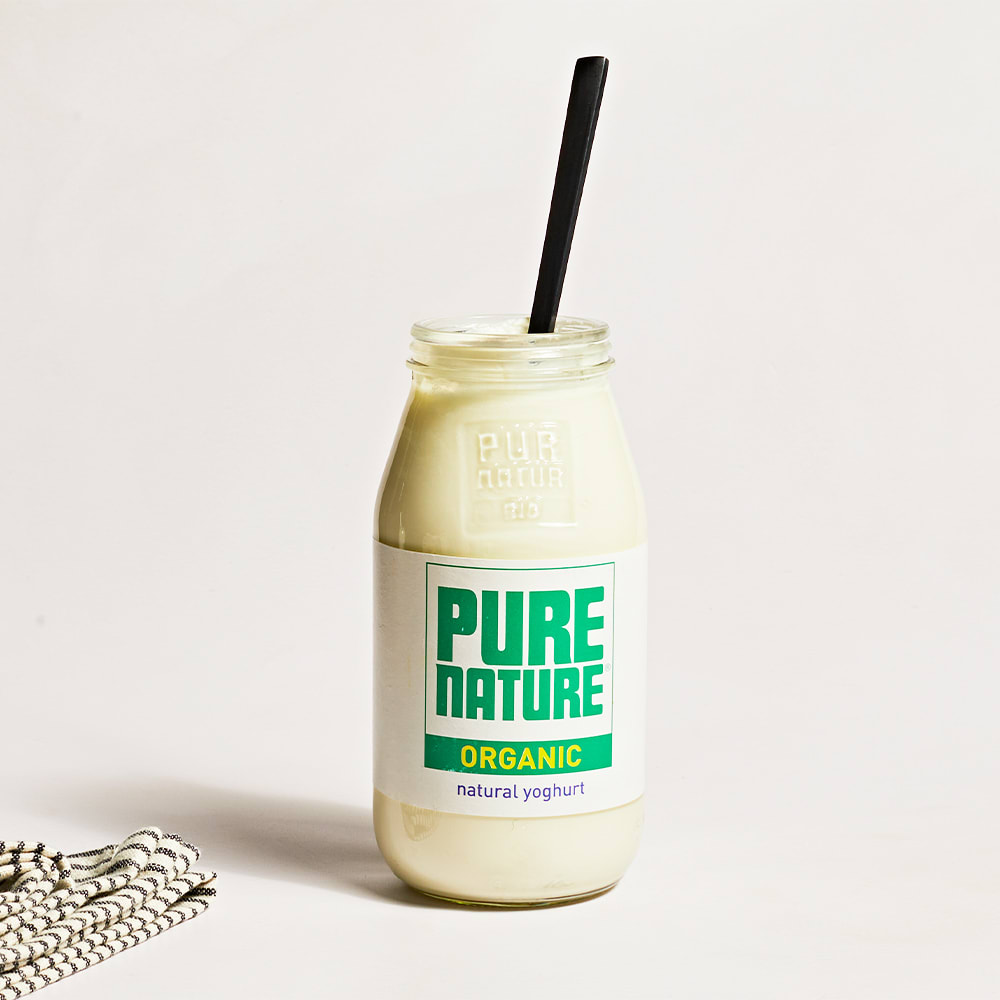 Pure Nature Organic Natural Yoghurt in Glass, 500g