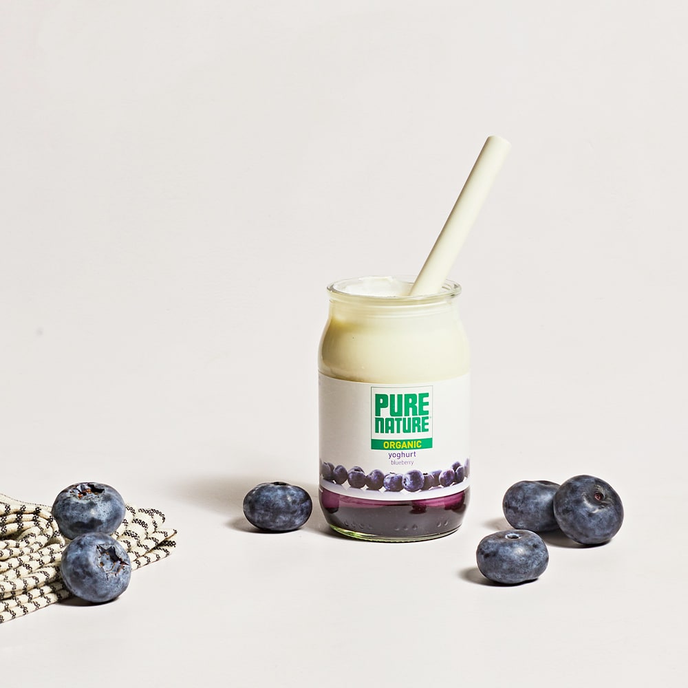 Pure Nature Organic Blueberry Yoghurt in Glass, 150g